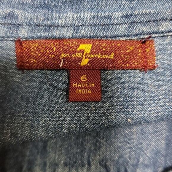$10 Sale 7 For All Mankind Boys Denim Shirt - Picture 7 of 7